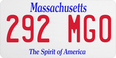MA license plate 292MG0