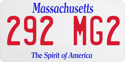 MA license plate 292MG2