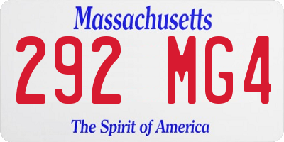 MA license plate 292MG4