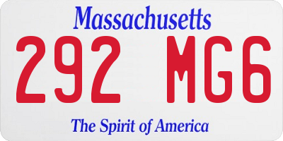 MA license plate 292MG6
