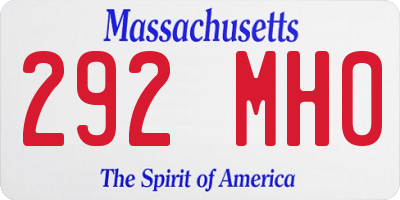 MA license plate 292MH0
