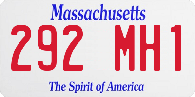 MA license plate 292MH1