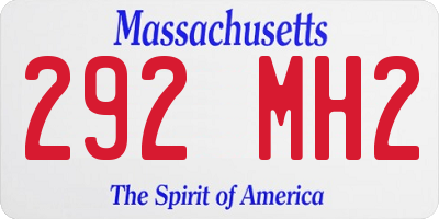 MA license plate 292MH2