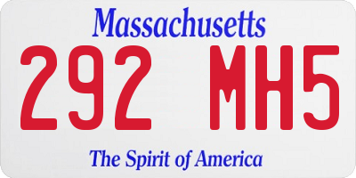 MA license plate 292MH5