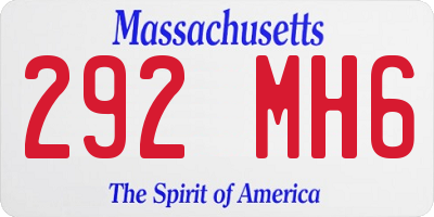 MA license plate 292MH6