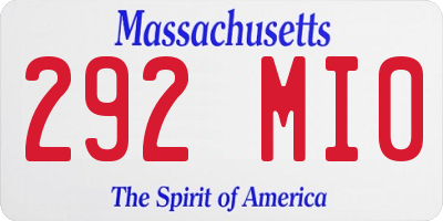 MA license plate 292MI0