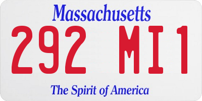 MA license plate 292MI1
