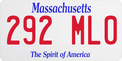 MA license plate 292ML0
