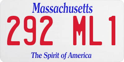 MA license plate 292ML1