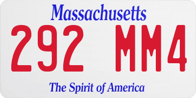 MA license plate 292MM4