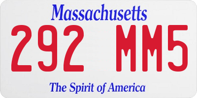 MA license plate 292MM5