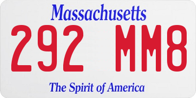 MA license plate 292MM8
