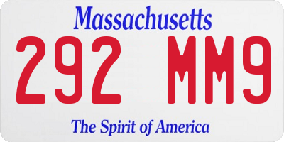 MA license plate 292MM9