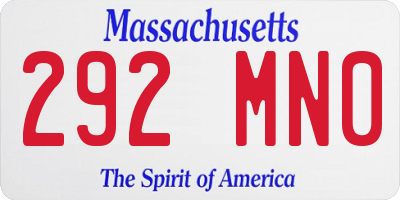 MA license plate 292MN0
