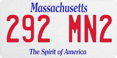 MA license plate 292MN2