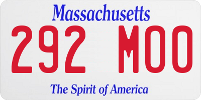 MA license plate 292MO0