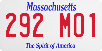 MA license plate 292MO1