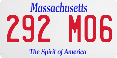 MA license plate 292MO6