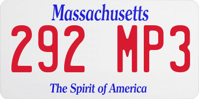 MA license plate 292MP3
