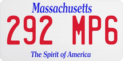 MA license plate 292MP6