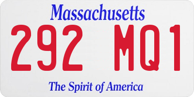 MA license plate 292MQ1