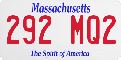 MA license plate 292MQ2