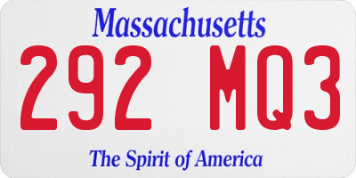 MA license plate 292MQ3