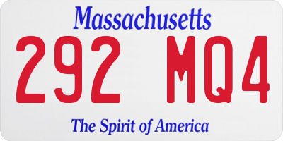 MA license plate 292MQ4