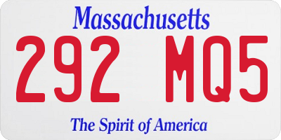 MA license plate 292MQ5