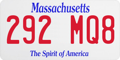 MA license plate 292MQ8