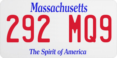 MA license plate 292MQ9