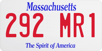 MA license plate 292MR1