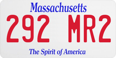 MA license plate 292MR2