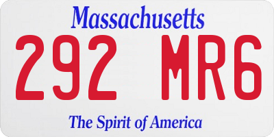 MA license plate 292MR6