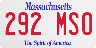 MA license plate 292MS0