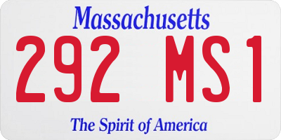 MA license plate 292MS1