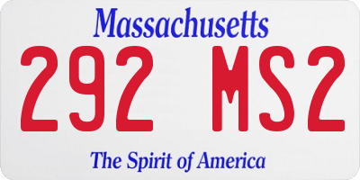 MA license plate 292MS2