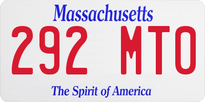 MA license plate 292MT0