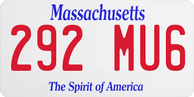 MA license plate 292MU6