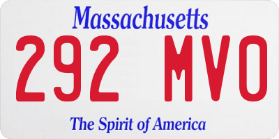 MA license plate 292MV0