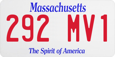 MA license plate 292MV1