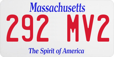 MA license plate 292MV2