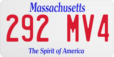 MA license plate 292MV4
