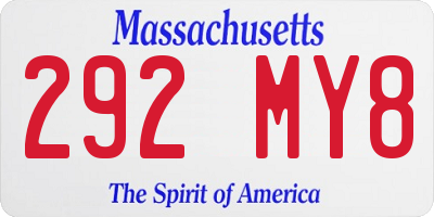 MA license plate 292MY8