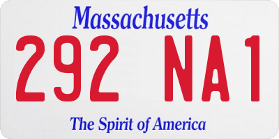 MA license plate 292NA1