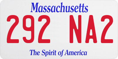 MA license plate 292NA2