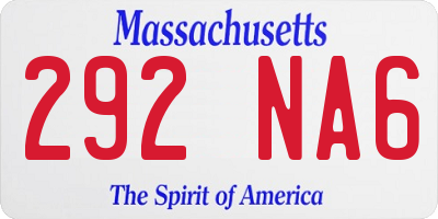 MA license plate 292NA6
