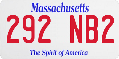 MA license plate 292NB2