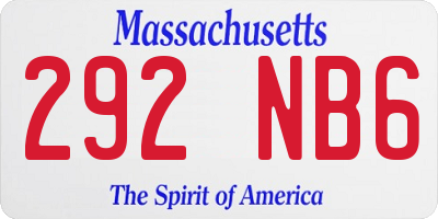 MA license plate 292NB6