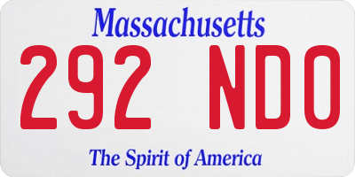 MA license plate 292ND0